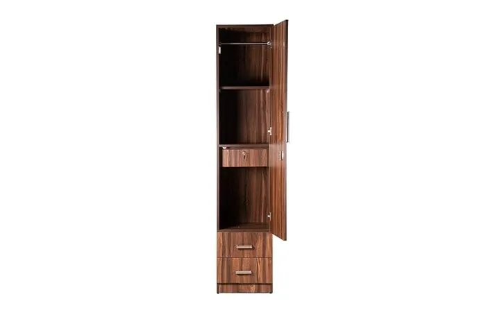 VIVDeal Glassy Rolex Single Mirror Wardrobe With Drawers